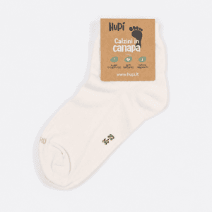 calzino canapa donna corto bianco