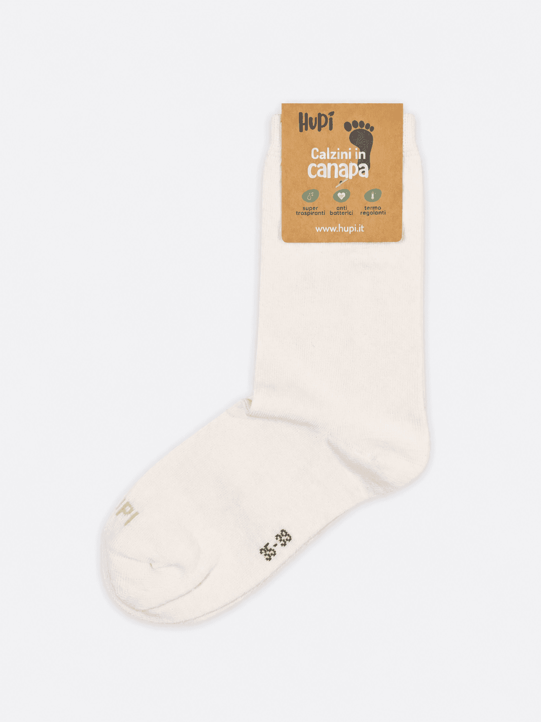 calzino canapa donna lunga bianco