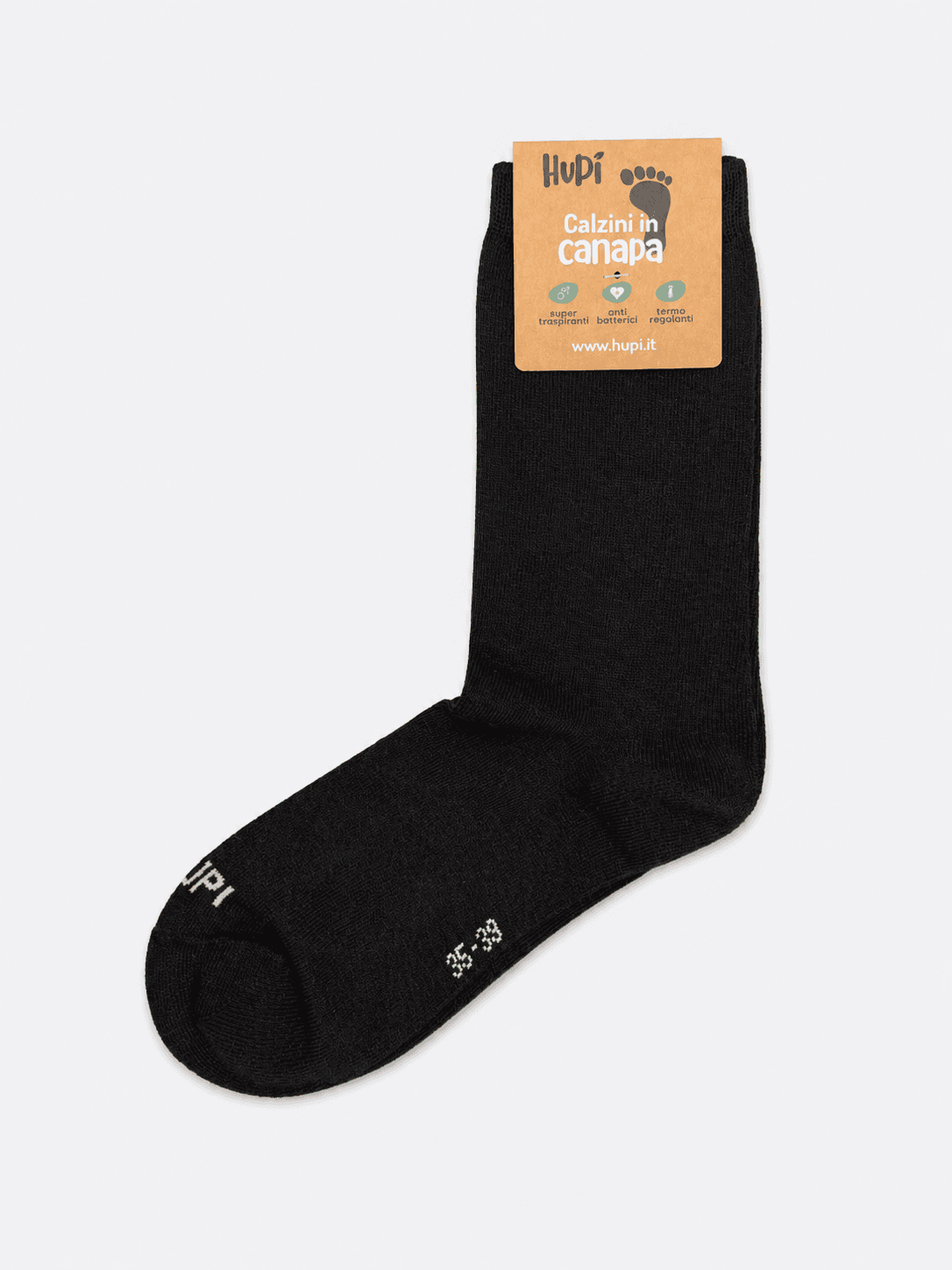 calzino canapa donna lungo nero