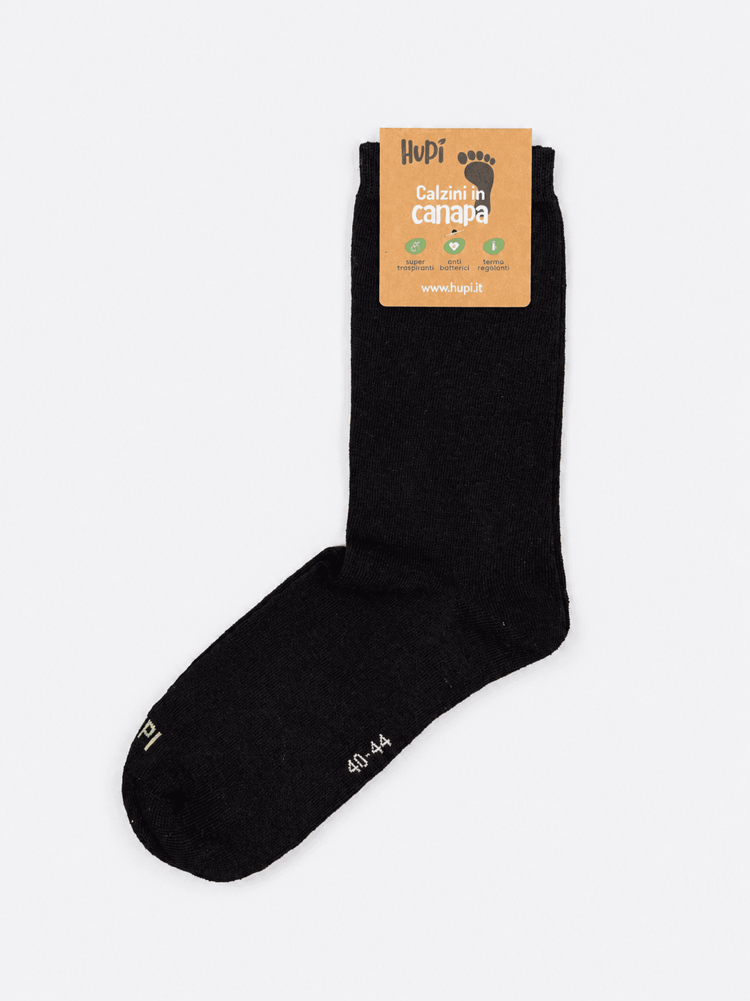 calzino canapa lungo uomo nero