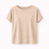 Maglietta in canapa donna beige vestibilità oversize Hupi, abbigliamento sostenibile e termoregolante.