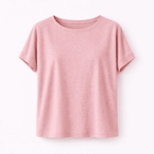 Maglietta in canapa donna rosa vestibilità oversize Hupi, abbigliamento sostenibile e termoregolante.