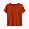 Maglietta in canapa donna ruggine vestibilità oversize Hupi, abbigliamento sostenibile e termoregolante.