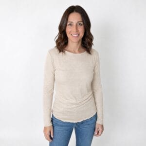 Maglia tecnica donna in canapa 100% manica lunga traspirante Active Hemp Hupi - natural