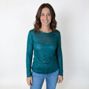 Maglia tecnica donna in canapa 100% manica lunga traspirante Active Hemp Hupi - ottanio