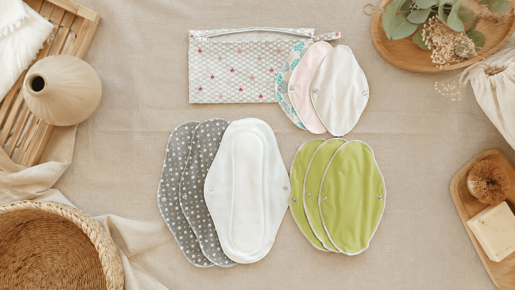 Kit ciclo completo assorbenti lavabili Hupi