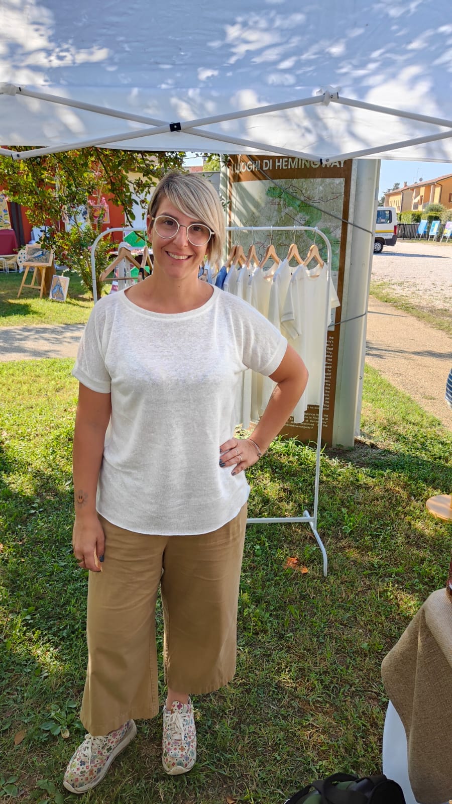 t-shirt oversize donna canapa versatile palestra ufficio Hupi