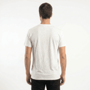 t shirt uomo canapa bianca retro
