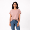 t shirt oversize donna in canapa colore rosa cipria
