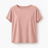 t shirt oversize donna in canapa colore rosa cipria