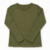 t shirt manica lunga donna in canapa colore verde oliva