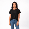t shirt donna in canapa modello oversize nera