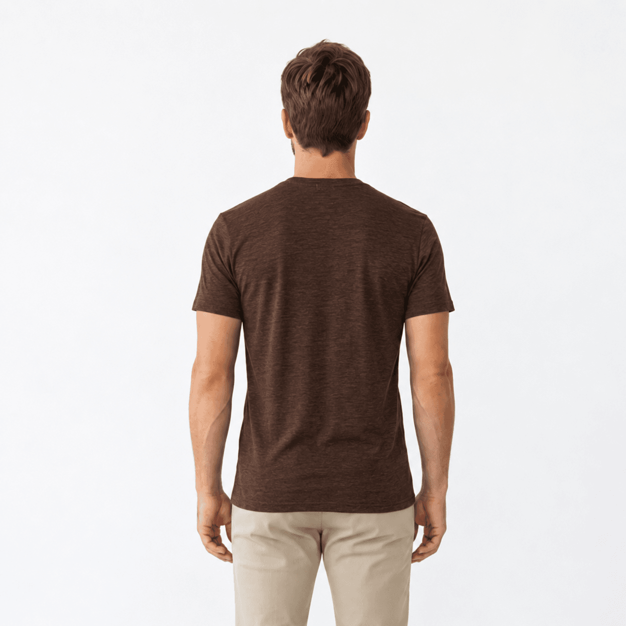 t shirt uomo in canapa chocolate back